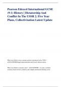 Pearson Edexcel International GCSE (9-1) History | Dictatorship And Conflict In The USSR 2. Five Year Plans, Collectivisation Latest Update