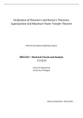 Verification of Thevenin's and Norton's Theorems, Superposition and Maximum Power Transfer Theorem