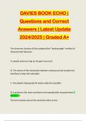 DAVIES BOOK ECHO | Questions and Correct Answers | Latest Update 2024/2025 | Graded A+