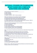 NATIONAL COUNSELOR EXAMINATION STUDY GUIDE 2023 COMPLETE QUESTIONS AND ANSWERS