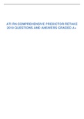 ATI RN COMPREHENSIVE PREDICTOR RETAKE 2019 QUESTIONS AND ANSWERS GRADED A+	