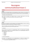 Samenvatting Neurogene Communicatiestoornissen 