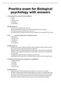 Biological psychology (lectures, book, and practice exam)