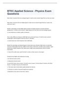 BTEC Applied Science - Physics Exam Questions and answers 2022/2023