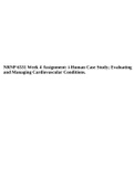 NRNP 6531 Week 4 Assignment: i-Human Case Study; Evaluating and Managing Cardiovascular Conditions.