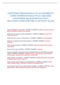  CERTIFIED PROFESSIONAL IN ACCESSIBILITY CORE COMPETENCIES (CPACC) 2022-2024/ (ANSWERED 100 QUESTIONS) CPACC SOLUTION GUIDE FOR THE IAAP CPACC EXAM.