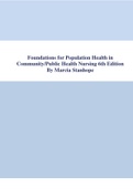 Test Bank - Foundations for Population Health in Community/Public Health Nursing 6th Edition By Marcia Stanhope; Jeanette Lancaster 