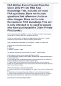 FAA Written Exam(Created from the Gleim 2012 Private Pilot FAA Knowledge Test. Includes all know FAA questions. Does not include questions that reference charts or other images. Does not include Recreational Pilot knowledge This set is only intended to be