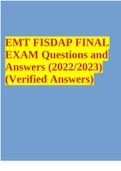 EMT FISDAP FINAL EXAM Questions and Answers (2022/2023) (Verified Answers)