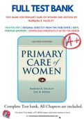 Test Bank For Primary Care of Women 2nd Edition by Barbara K. Hackley 9781284045970 Chapter 1-26 Complete Guide.