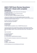 ANCC FNP Exam Review Questions LEIK part 1 Exam with complete solutions