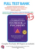 Test Bank For Kaplan and Sadock's Comprehensive Textbook of Psychiatry 10th Edition By Benjamin J. Sadock; Virginia A. Sadock; Pedro Ruiz 9781451100471 Chapter 1-62 Complete Guide .