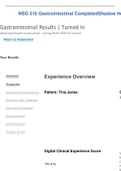 NSG 516 Gastrointestinal Completed Shadow Health 1 