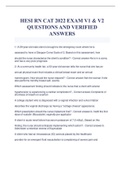 HESI RN CAT 2022 EXAM V1 & V2 QUESTIONS AND VERIFIED ANSWERS