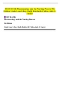 Pharmacology and the Nursing Process 9th Edition Test Bank Linda Lane Lilley, Shelly Rainforth Collins, Julie S. Snyder Questions and Answers COMPLETE Chapter 01-58