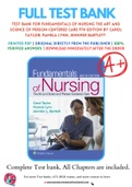 Test Bank For Fundamentals of Nursing The Art and Science of Person-Centered Care 9th Edition by Carol Taylor; Pamela Lynn; Jennifer Bartlett 9781496362179 Chapter 1 - 46 Complete Guide.