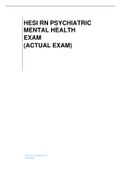 HESI RN PSYCHIATRIC MENTAL HEALTH EXAM 2022 (ACTUAL EXAM)