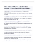  CNA "NNAAP Nurse Aide Practice Writing Exam Questions and Answers