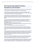 ATI Community Health Practice Questions and Answers