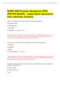 NURS 209 Practice Questions HESI (PATHO BOOK). Latest Bank Questions with rationale answers.