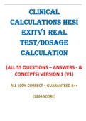 2023 HESI EXIT DOSAGE CALCULATION V1 / CLINICAL CALCULATION Q&A Best for 2023/24 