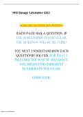 HESI Dosage Calculation | 50 Real Exam Q&A 100% Verified 2023/24