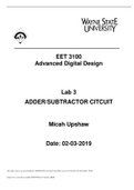 Lab 3 ADDER/SUBTRACTOR CIRCUIT 