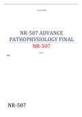 NR-507 ADVANCE PATHOPHYSIOLOGY 