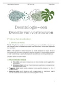 Samenvatting deontologie, ORTH 2022-2023 - Een kwestie van vertrouwen