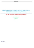  BUNDLE FOR NR507 / NR 507: Advanced Pathophysiology Midterm Exam (2022/2023) Chamberlain College Of Nursing  2 Exam (elaborations) NR-507 FINAL EXAM STUDY GUIDE 2023 LATEST UPDATE  3 Exam (elaborations) NR-507 FINAL EXAM LATEST UPDATE 2022/2023 QUESTIONS