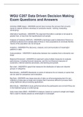 WGU C207 Data Driven Decision Making Exam Questions and Answers