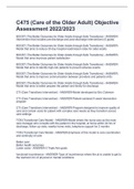 WGU C475 (Care of the Older Adult) Objective Assessment 2022/2023