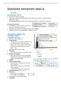 Samenvatting ter voorbereiding voor het tentamen Statistiek 1 deel A (SOW-PSB1RS10N)