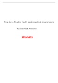 Tina Jones Shadow Health gastrointestinal physical exam 2022-2021