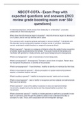 NBCOT/COTA - Exam Prep with expected questions and answers (2023 review grade boosting exam over 550 questions)