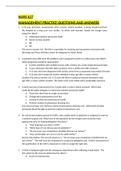 NURS 627 MANAGEMENT PRACTICE QUESTIONS AND ANSWERS