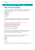 NURSING 660 Hesi Pharmacology (2021 VERSION) Hesi Pharmacology