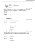 NRNP 6531 Week 6 Practice Midterm Exam Course NRNP 6531 (NRNP6531) Institution Walden University 1. Question: Which of the following dermatologic vehicles are the most effective in absorbing moisture and decreasing friction? 2. Question: The most common 