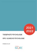 Toegepaste Psychologie: Klinische Psychologie 