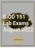 BIOD 151 Lab Exams August 2022 - All exam pack 2023  Guide