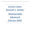 Lecture notes Kenneth L. Kuttler Multivariable Advanced Calculus 