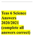 Teas 6 Science Answers 2021 (complete all answers correct)