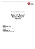 American heart Association(AHA)Basic Life Support Exams A & B Review Latest 2022/2023 - Graded A+