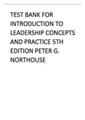 Test Bank for Introduction to Leadership Concepts and Practice 5th Edition Peter G. Northouse