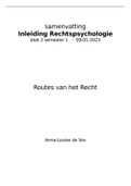 Samenvatting Inleiding Rechtspsychologie 2022/2023