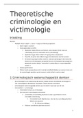 Samenvatting Theoretische Criminologie en Victimologie 