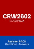 CRW2602 EXAM PACK | CRW2602 Questions and Answers | Best Revision PACK | answered | verified answers