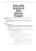 WGU C950 Analysis of WGU Delivery Program