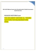 NSG6020 MIDTERM EXAM (THIS DOCUMENT CONTAINS ALL POSSIBLE QUESTIONS FOR NSG/6020 MIDTERM EXAM.)