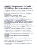  2022 DOT: Comprehensive Review for NRCME Exam Questions and Answers